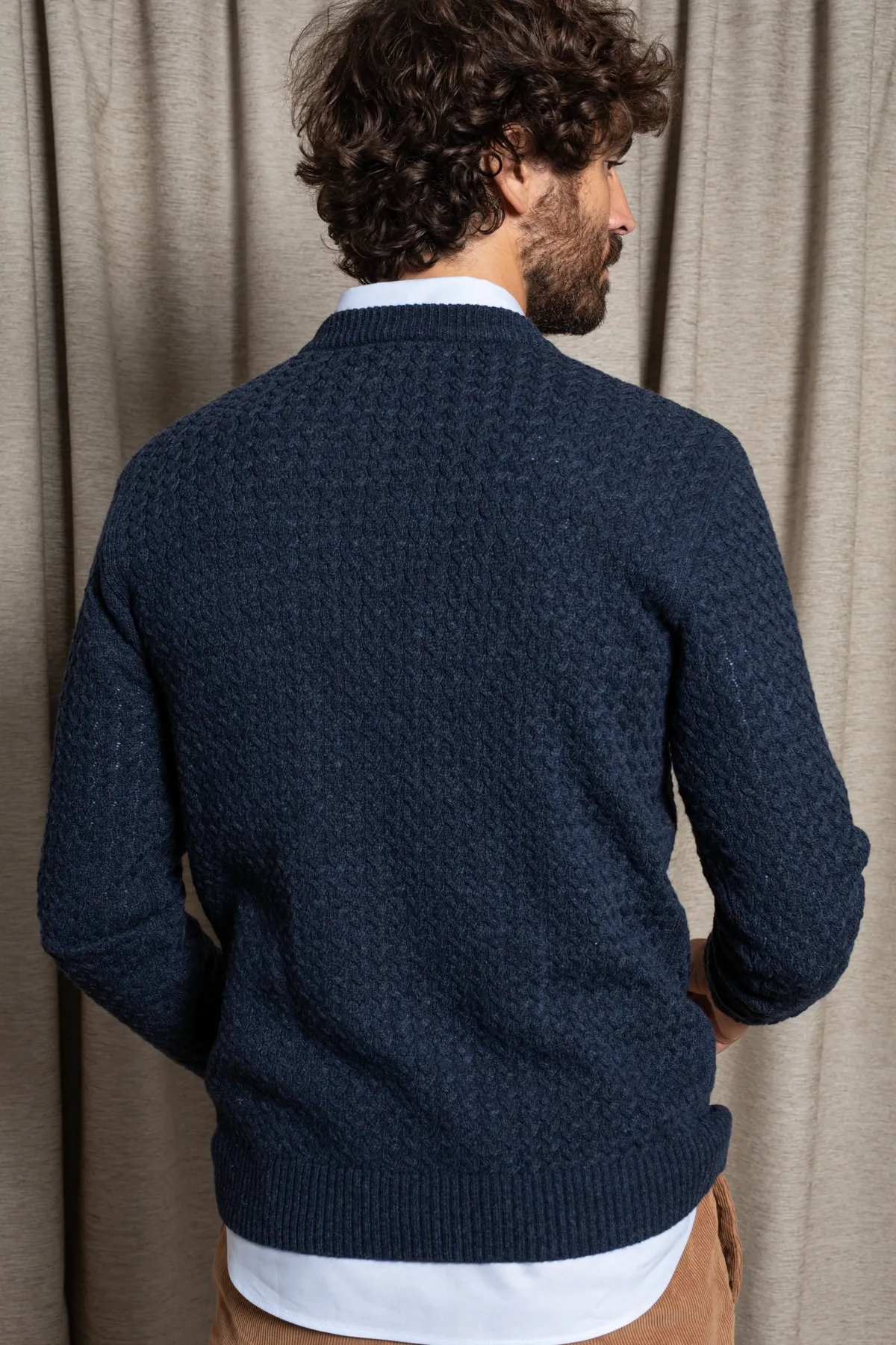 Pull Avoria Bleu| 80% laine mérinos | Mode homme | JAQK Taille M Couleur Bleu