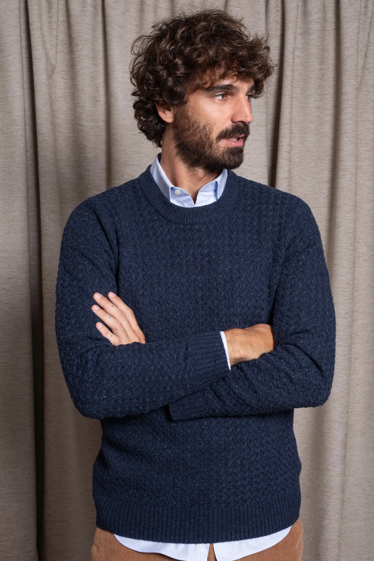 Pull Avoria Bleu| 80% laine mérinos | Mode homme | JAQK Taille M Couleur Bleu