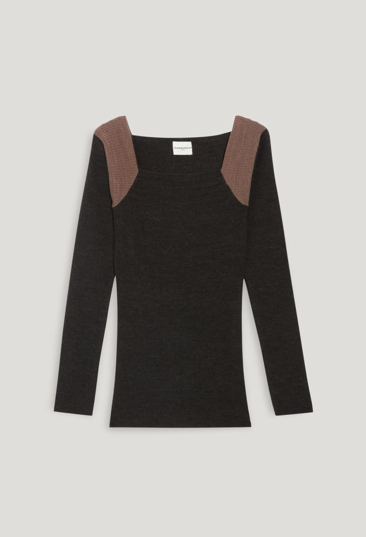 Pull côtelé gris chiné | Claudie FR