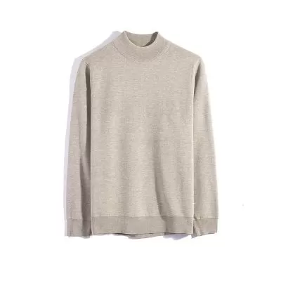 Pull en laine pour homme à col roulé mi-haut de couleur unie