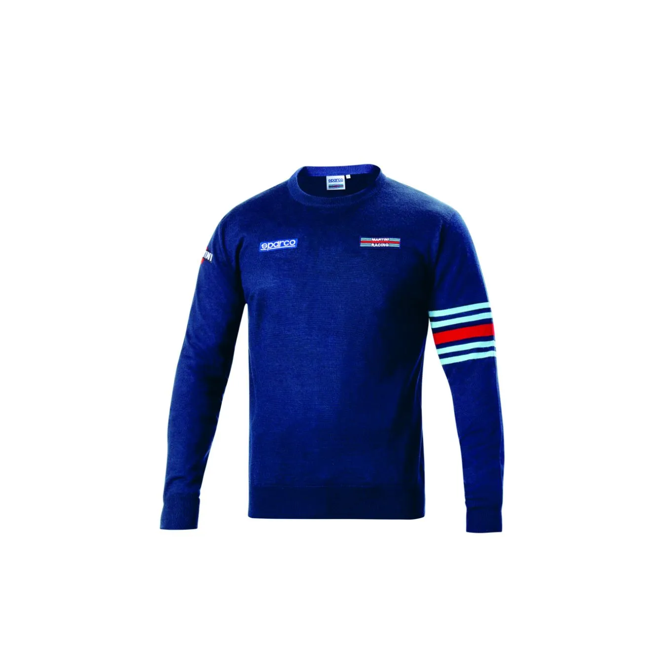 Pull en laine SPARCO MARTINI RACING à col rond - bleu