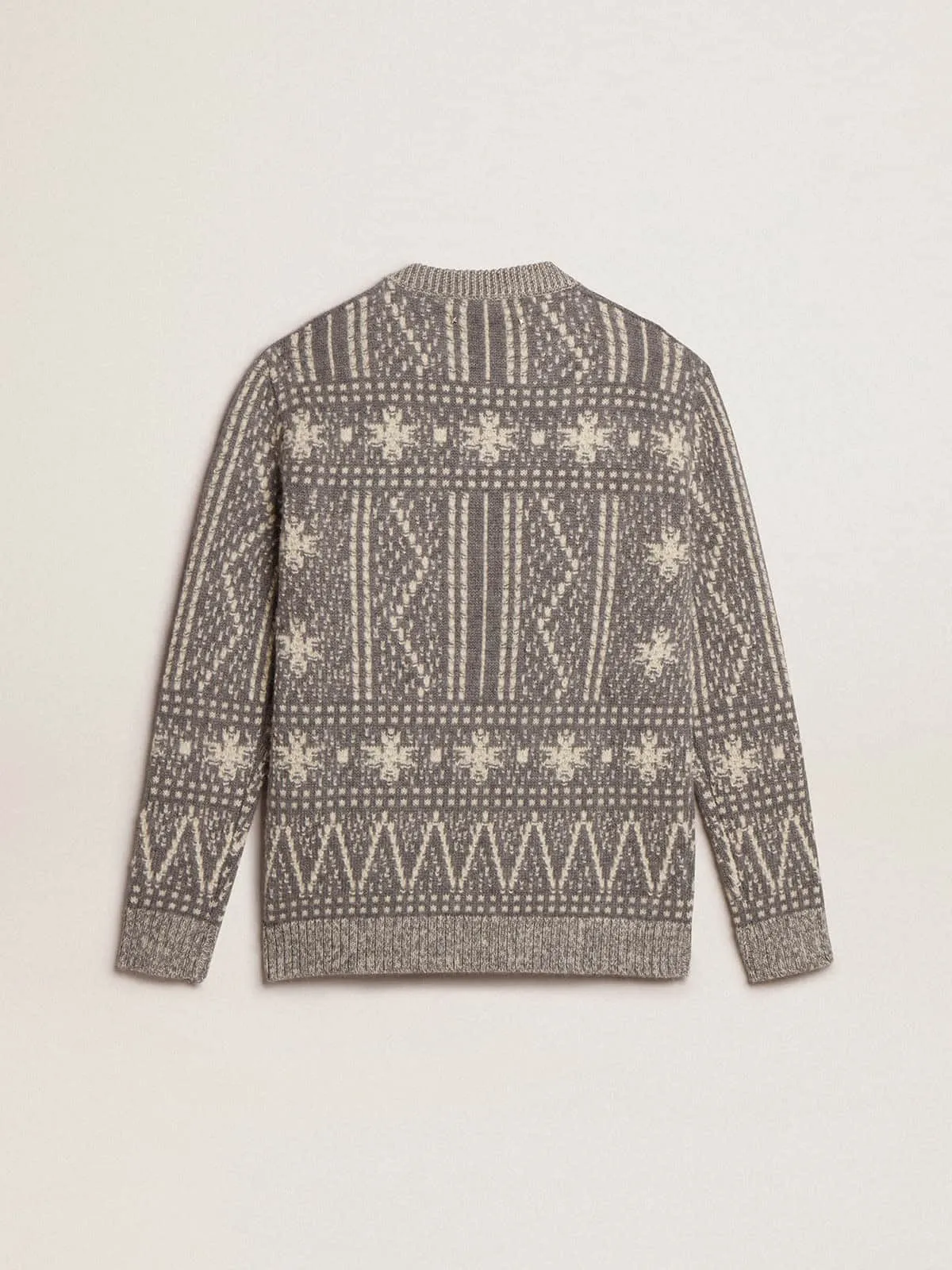 Pull ras-du-cou à motif Fair Isle gris | Golden Goose