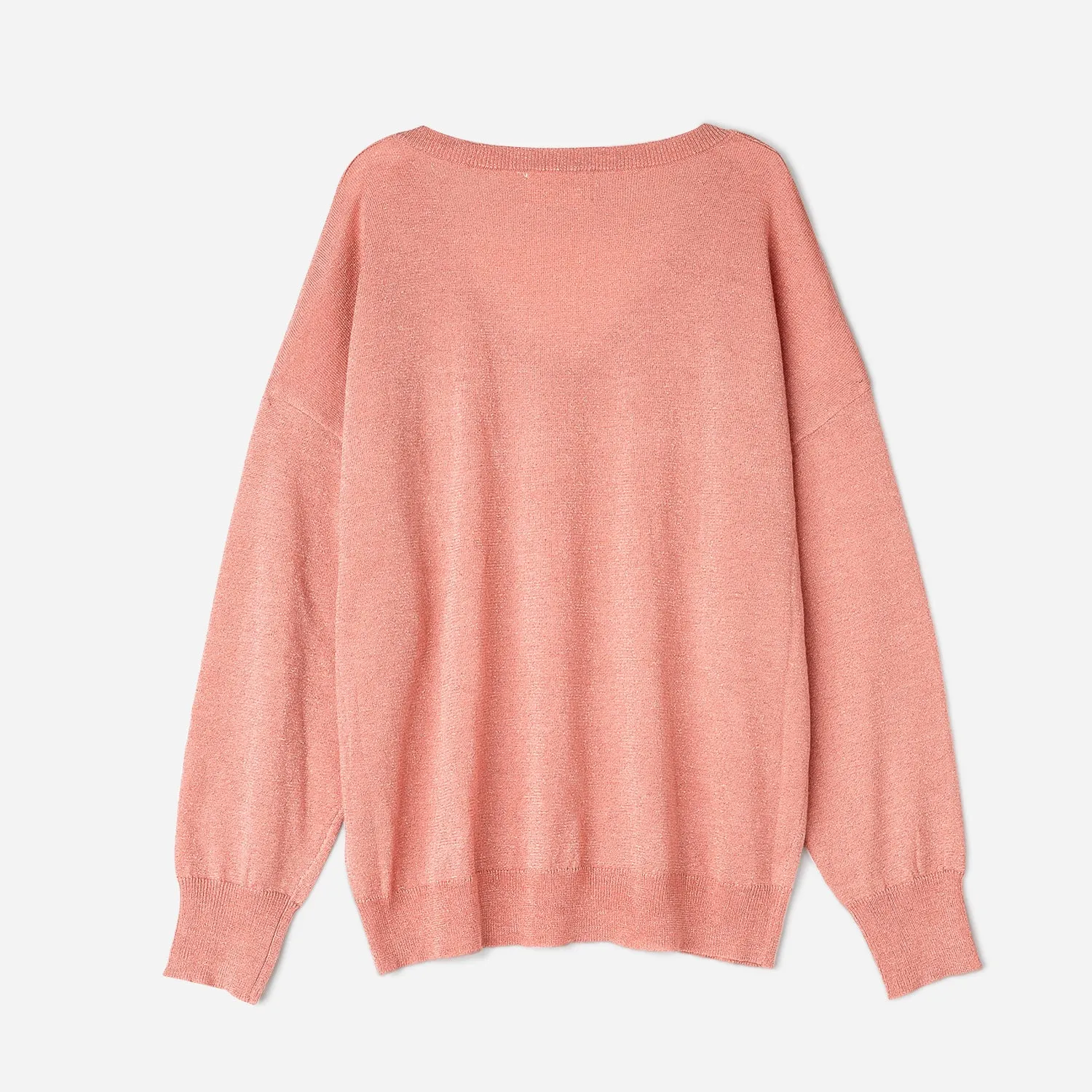 Pull TEXTO corail tricot pailleté doré - Textile femme Accessoires | ERAM