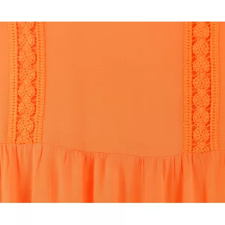 Robe boheme ete LISANE coton femme grande taille orange