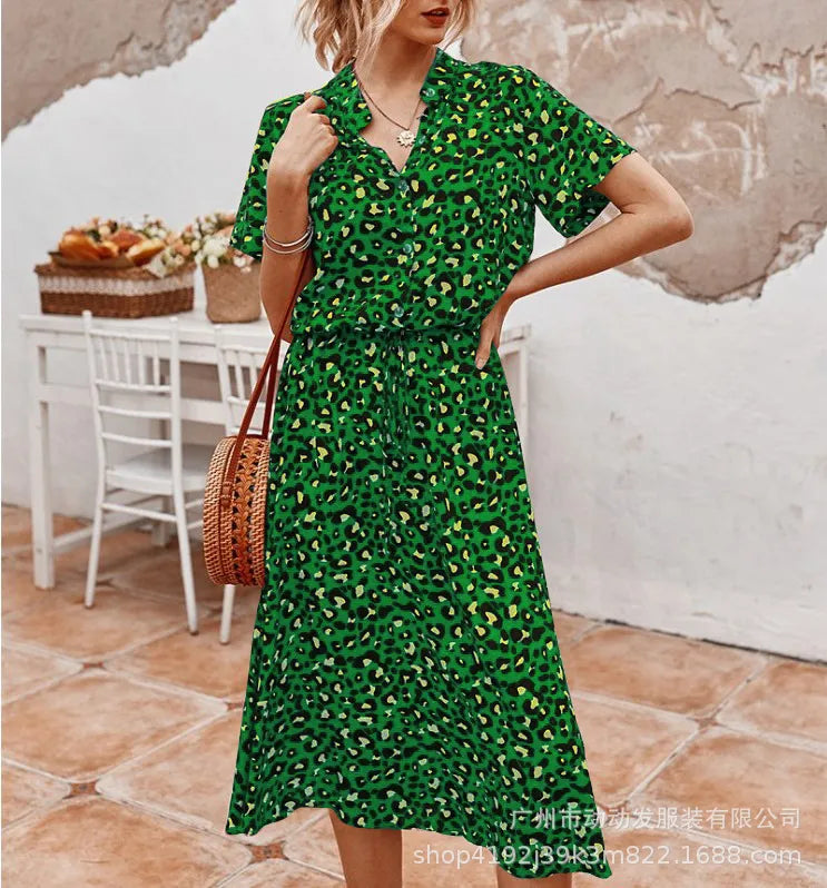 Robe bohème d'été à pois pour femmes