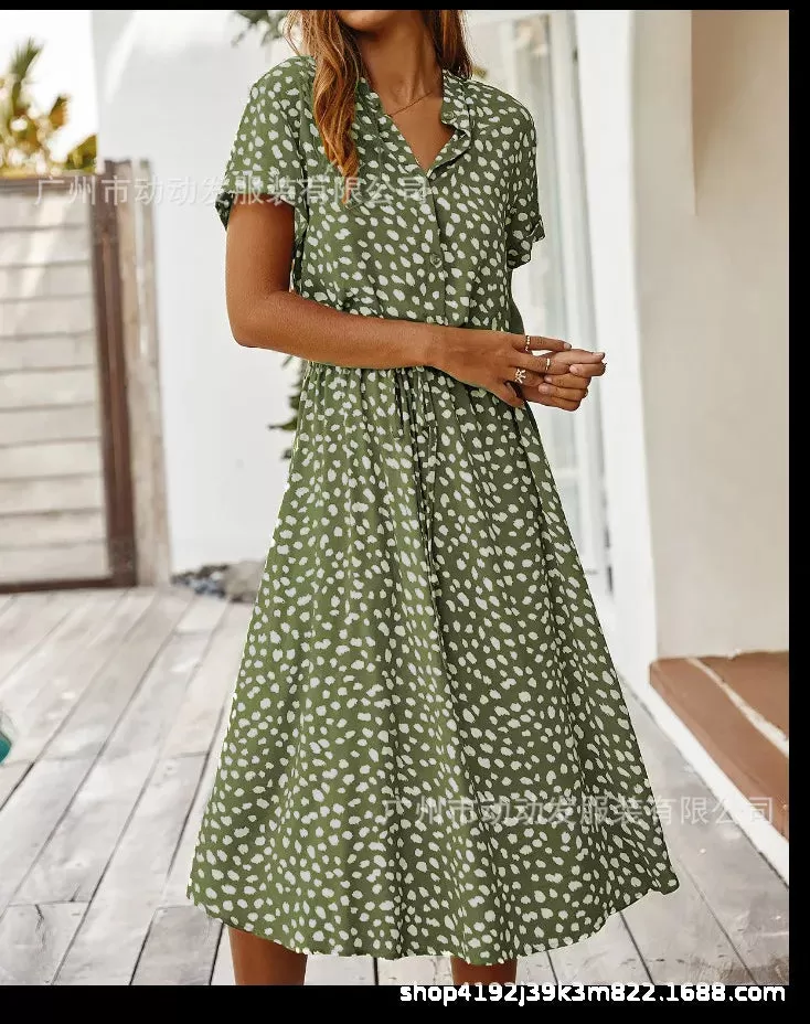 Robe bohème d'été à pois pour femmes