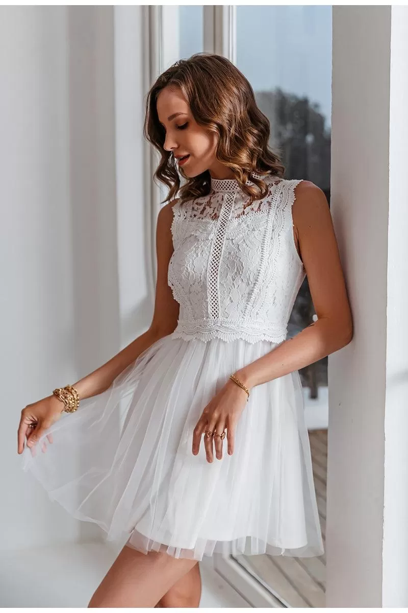 Robe Bohème En Dentelle Blanche