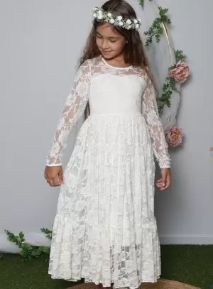 Robe bohème fille en dentelle