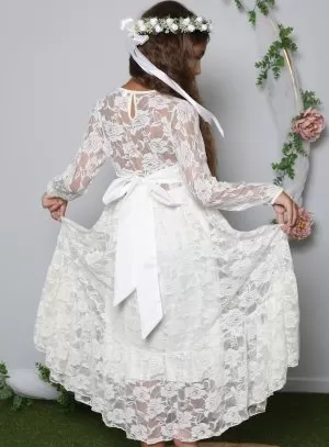 Robe bohème fille en dentelle