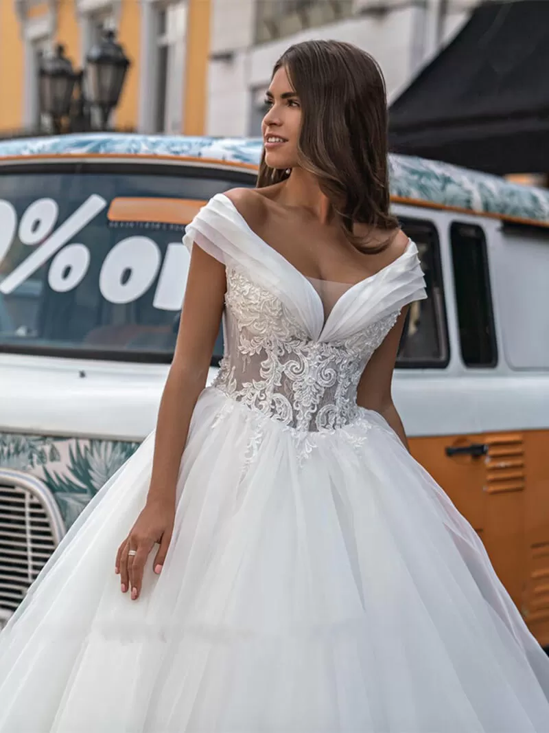 Robe de Mariée Princesse Bustier Dentelle