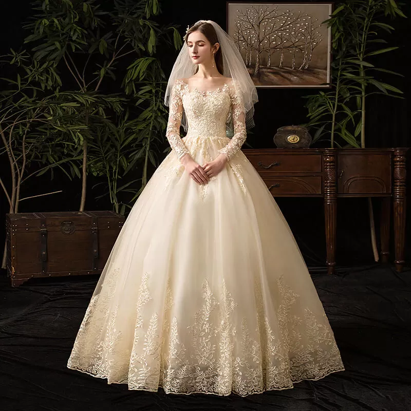 Robe de Mariée Princesse Champagne