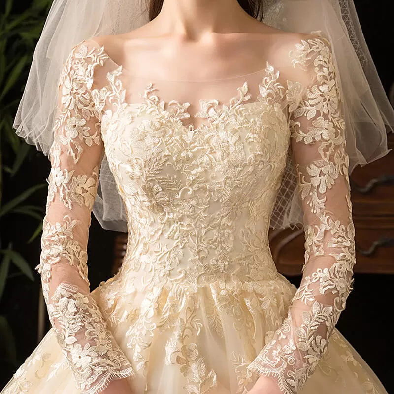 Robe de Mariée Princesse Champagne