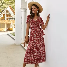 Robe Longue Bohème À Fleurs