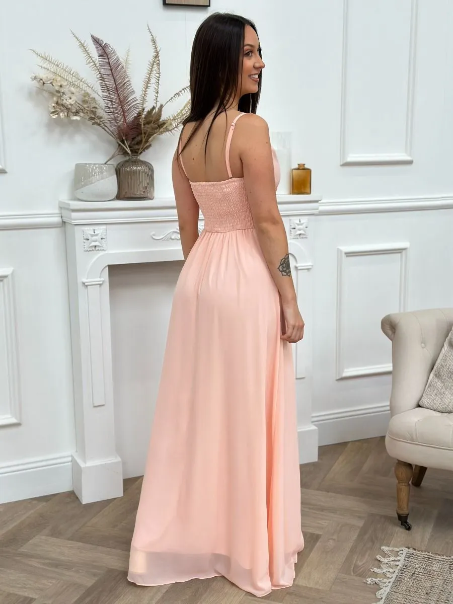 Robe longue Céleste Rose