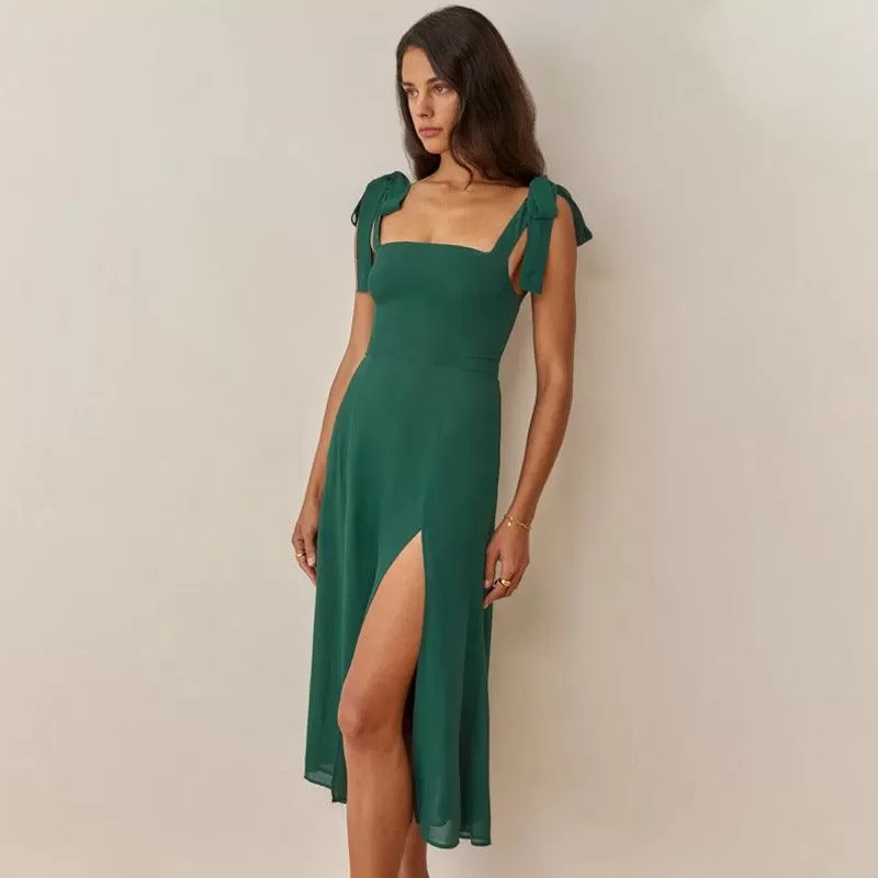 Robe Midi Bohème Vert Foncé