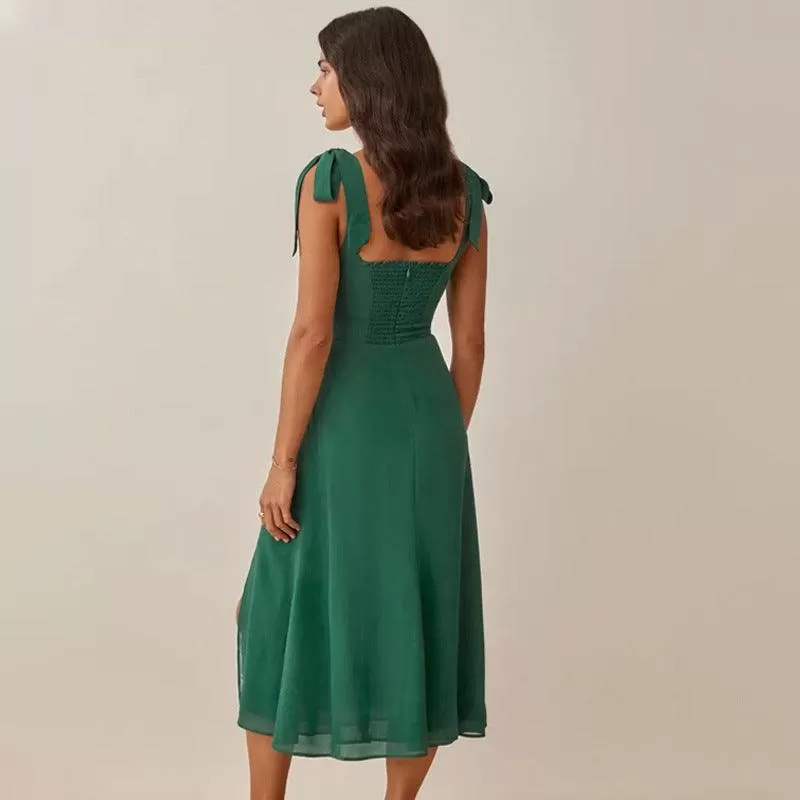 Robe Midi Bohème Vert Foncé