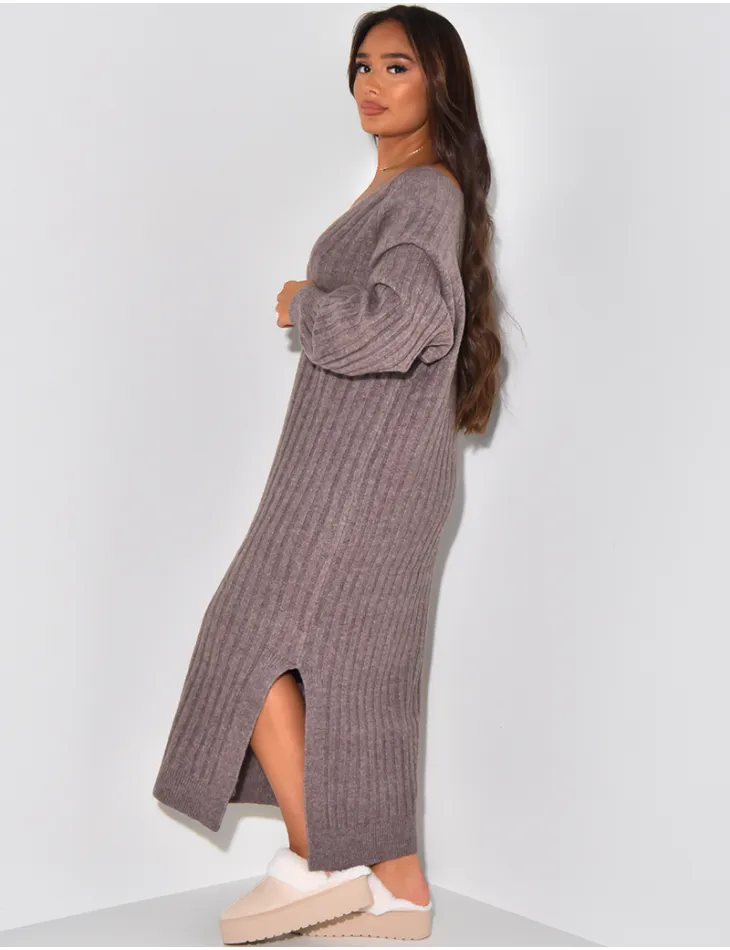 Robe pull en laine longue & ample / 54859 - JEANS INDUSTRY