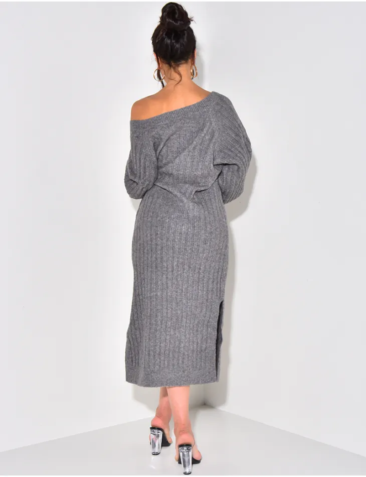 Robe pull en laine longue & ample / 54859 - JEANS INDUSTRY