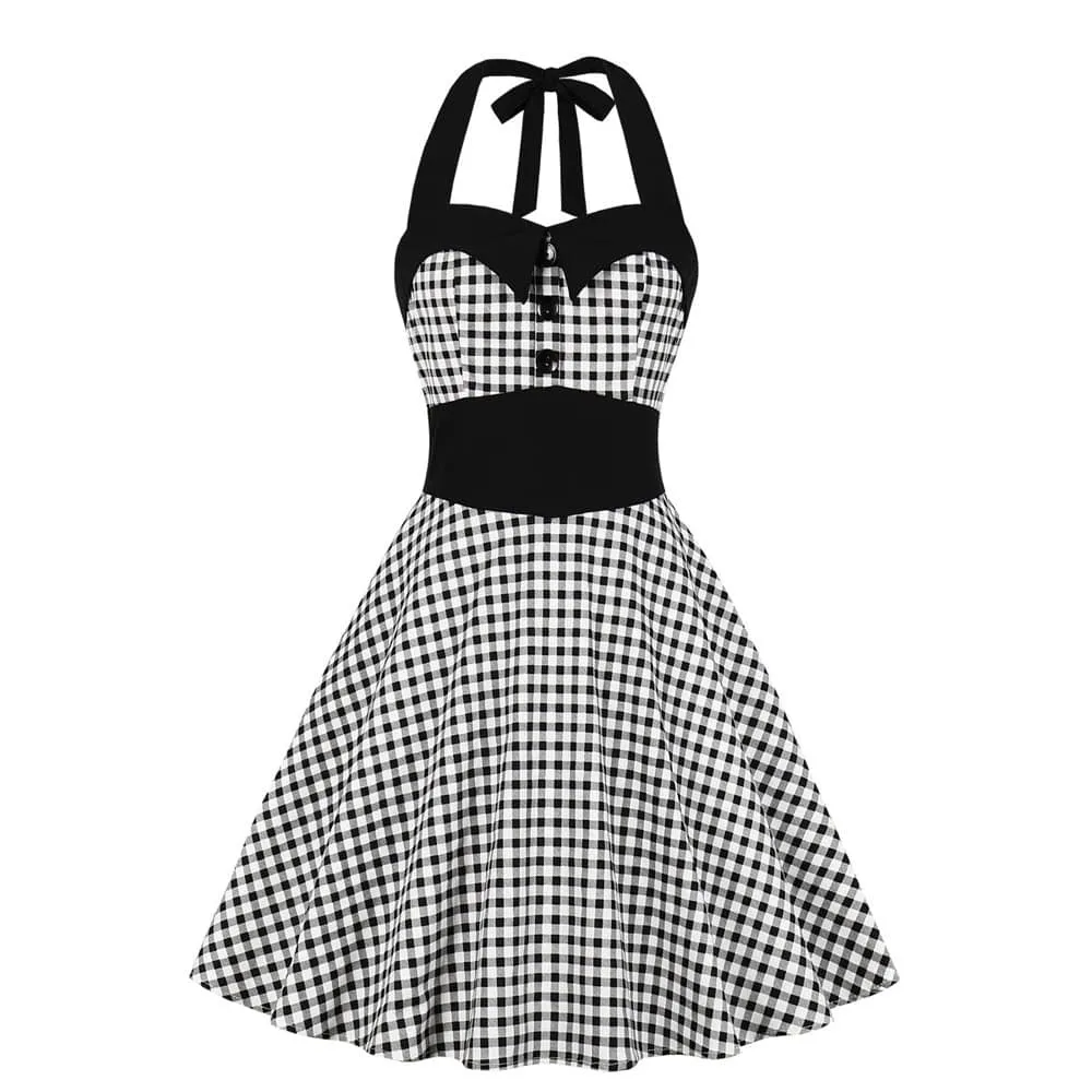 Robe Vintage - Pin-Up Vichy Noir