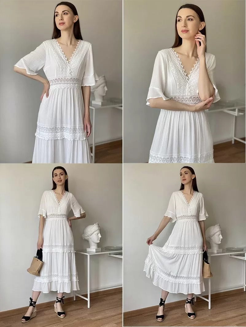 Robe à Volant Mariage Bohème Chic