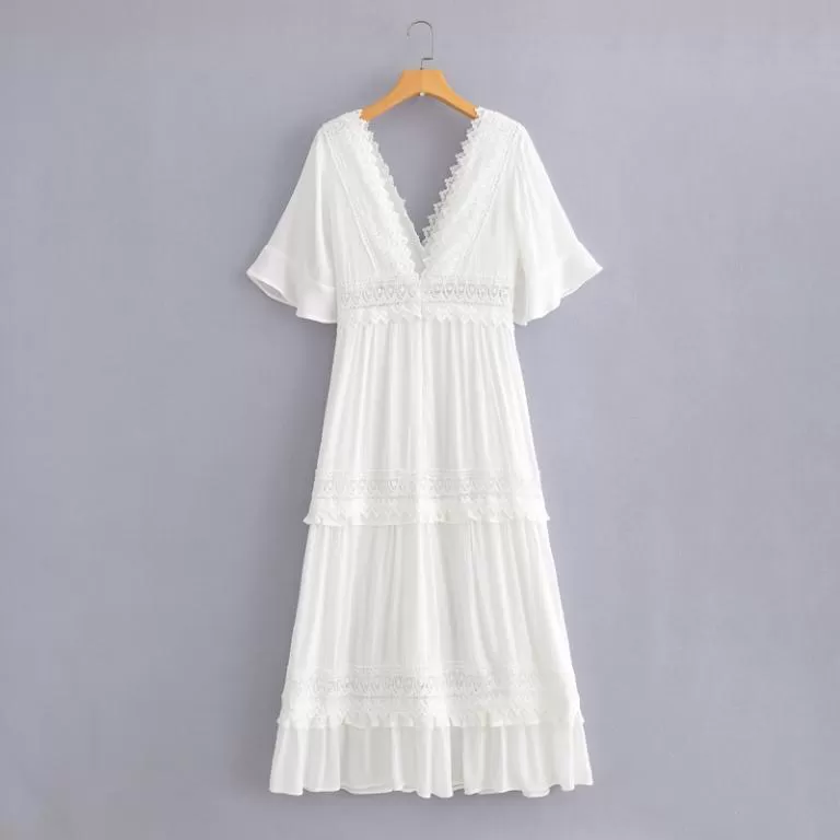 Robe à Volant Mariage Bohème Chic