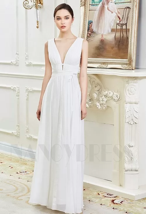 robes de soirée blanc long 