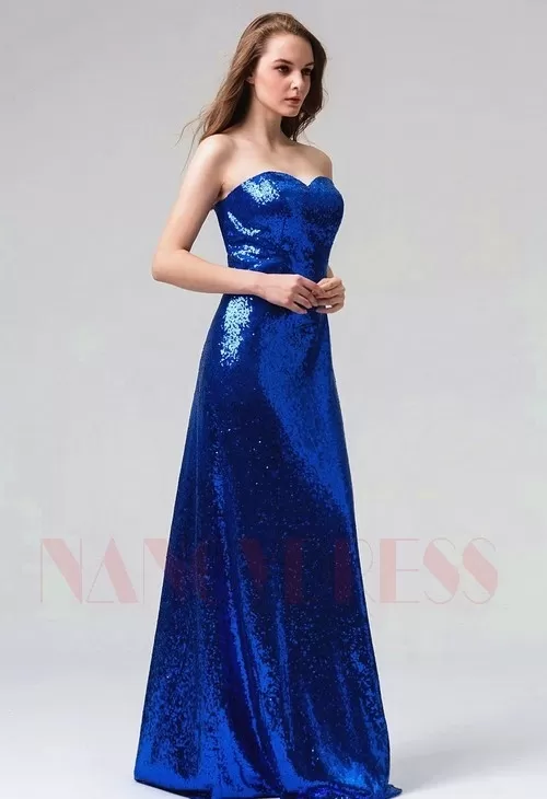 robes de soirée bleu marine long