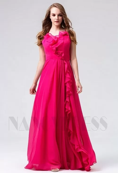 robes de soirée fuchsia long 