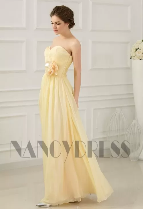 robes de soirée jaune long 