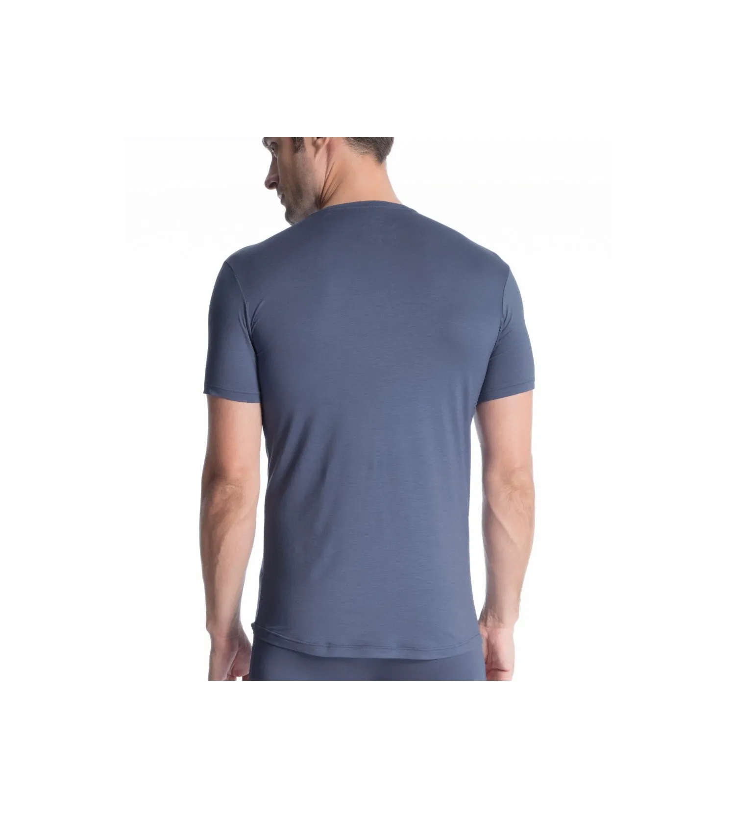 T-shirt col V homme Natural Micro MOUNTAIN BLUE 448 Calida | Lingerie Sipp