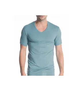 T-shirt col V homme Natural Micro SMOKE BLUE 544 Calida | Lingerie Sipp