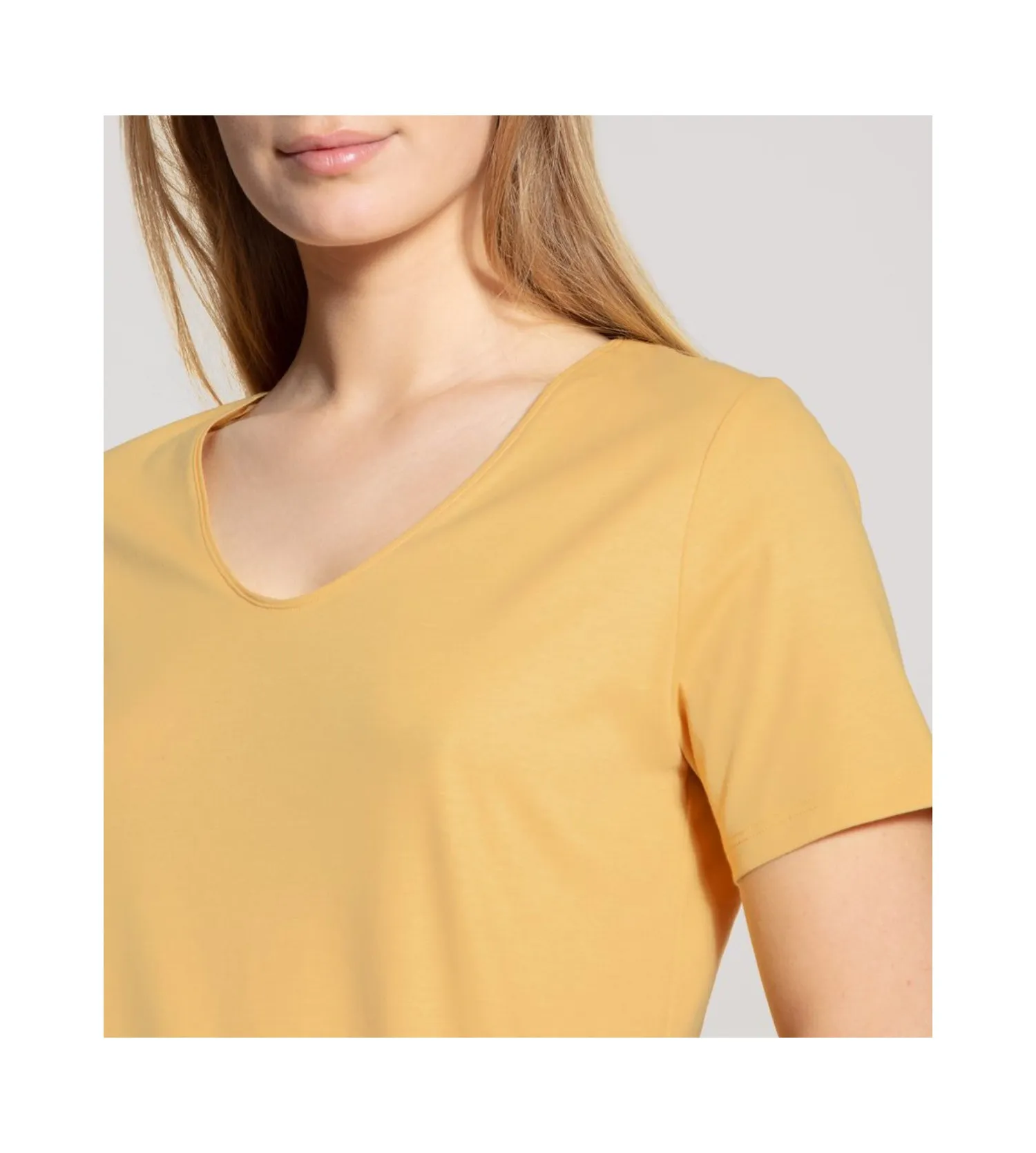 T-shirt décontracté en coton Supima Sunny Yellow CALIDA | Lingerie Sipp