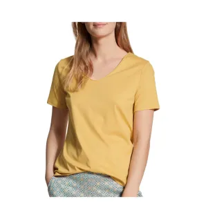 T-shirt décontracté en coton Supima Sunny Yellow CALIDA | Lingerie Sipp