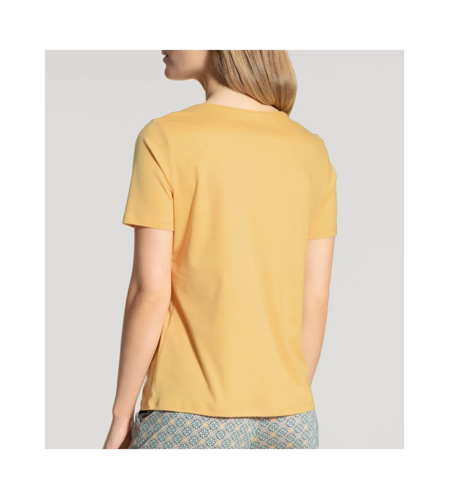 T-shirt décontracté en coton Supima Sunny Yellow CALIDA | Lingerie Sipp