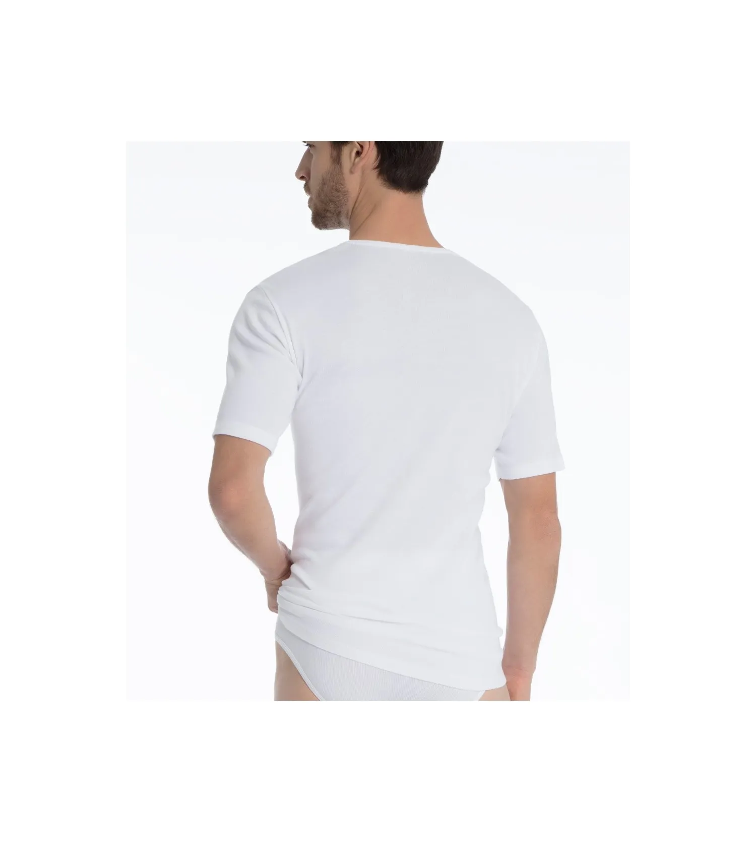 T-shirt homme ajusté Classic Cotton BLANC 001 Calida | Lingerie Sipp