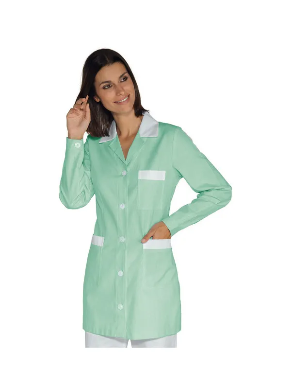 Tunique Médicale Marbella Rayé Vert Blanc 100% Coton