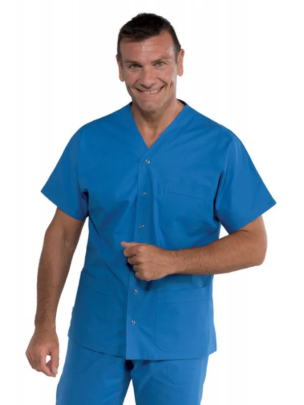 Tunique médicale Unisex 100% coton Cancun bleu