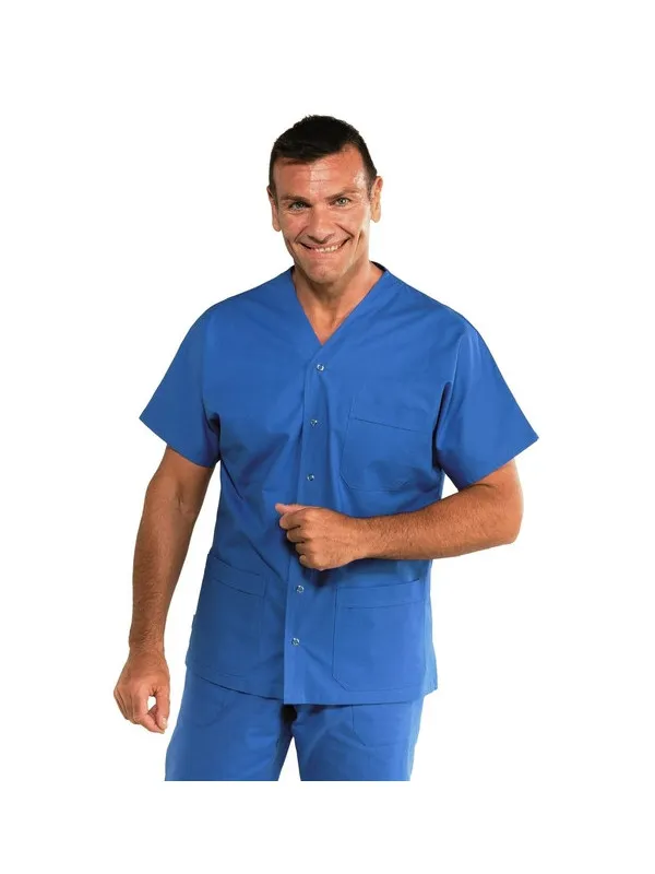 Tunique médicale Unisex 100% coton Cancun bleu