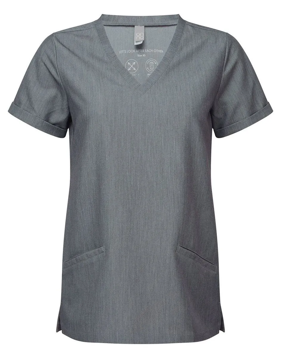 Tunique stretch col V - Femme - NN310 - gris dynamo 