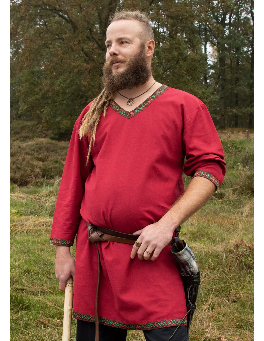 Tunique Viking en coton, rouge ⚔️ Boutique Épées