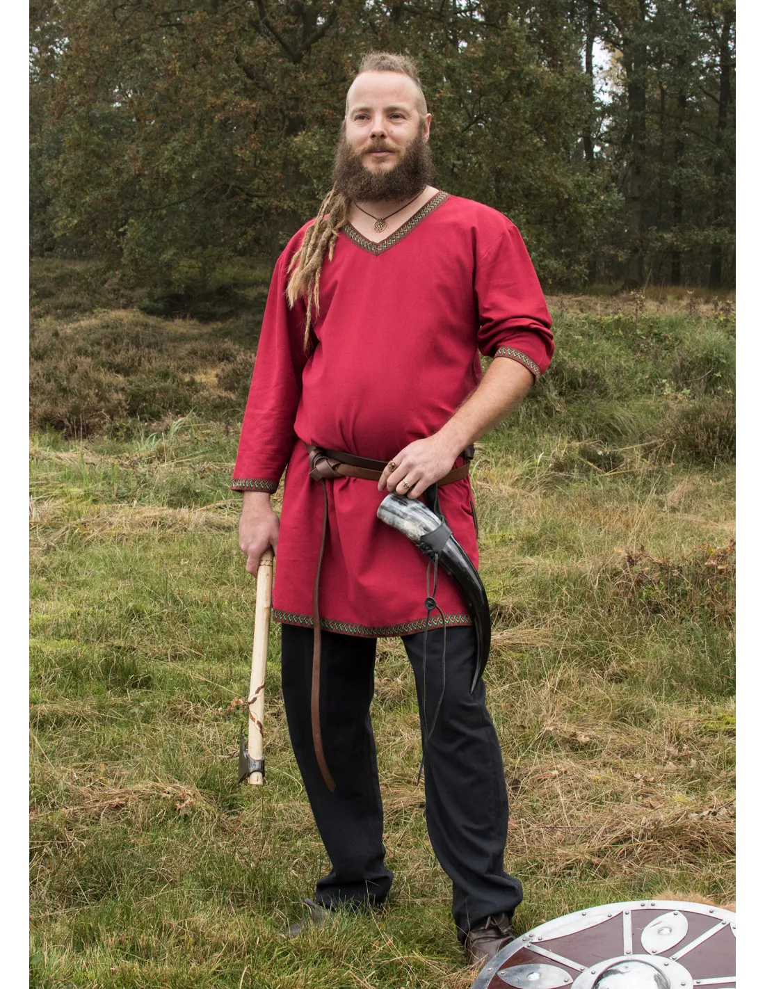 Tunique Viking en coton, rouge ⚔️ Boutique Épées