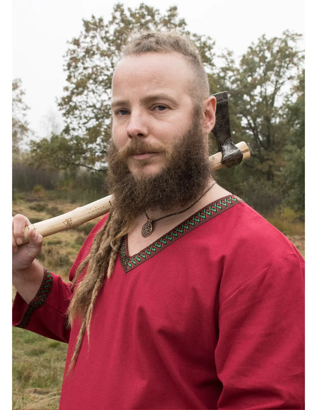 Tunique Viking en coton, rouge ⚔️ Boutique Épées