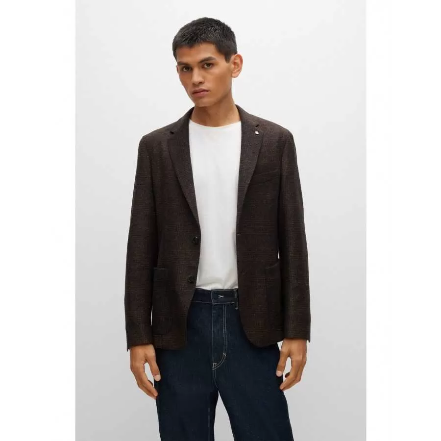 Veste blazer marron à carreaux - Boss à Toulouse