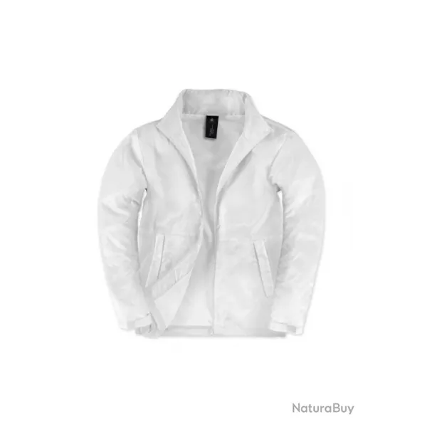 Veste Coupe-vent doublée MicroPolaire Homme MULTI-ACTIVE B&C blanc BCMAM07