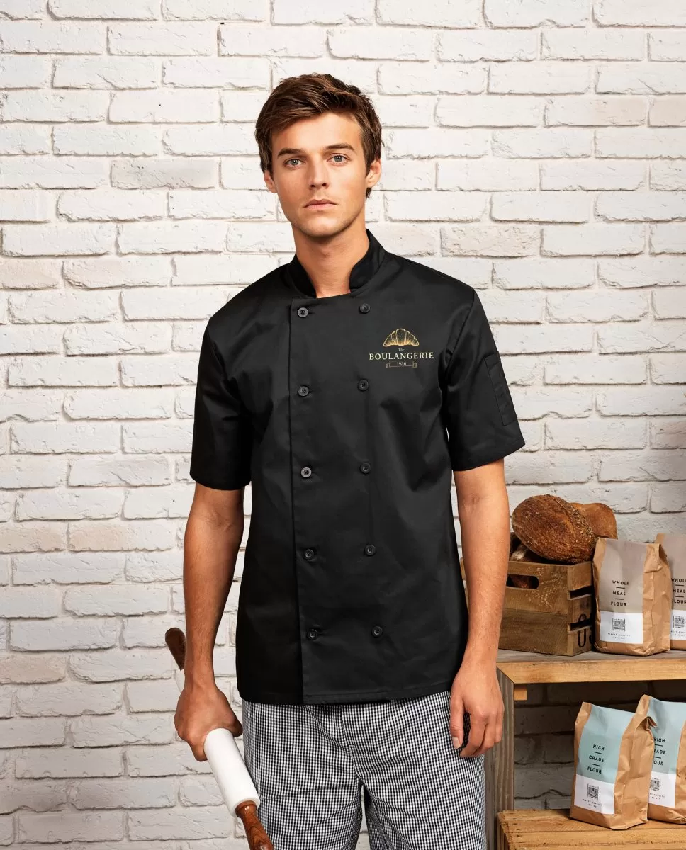 Veste de cuisinier manches courtes à personnaliser