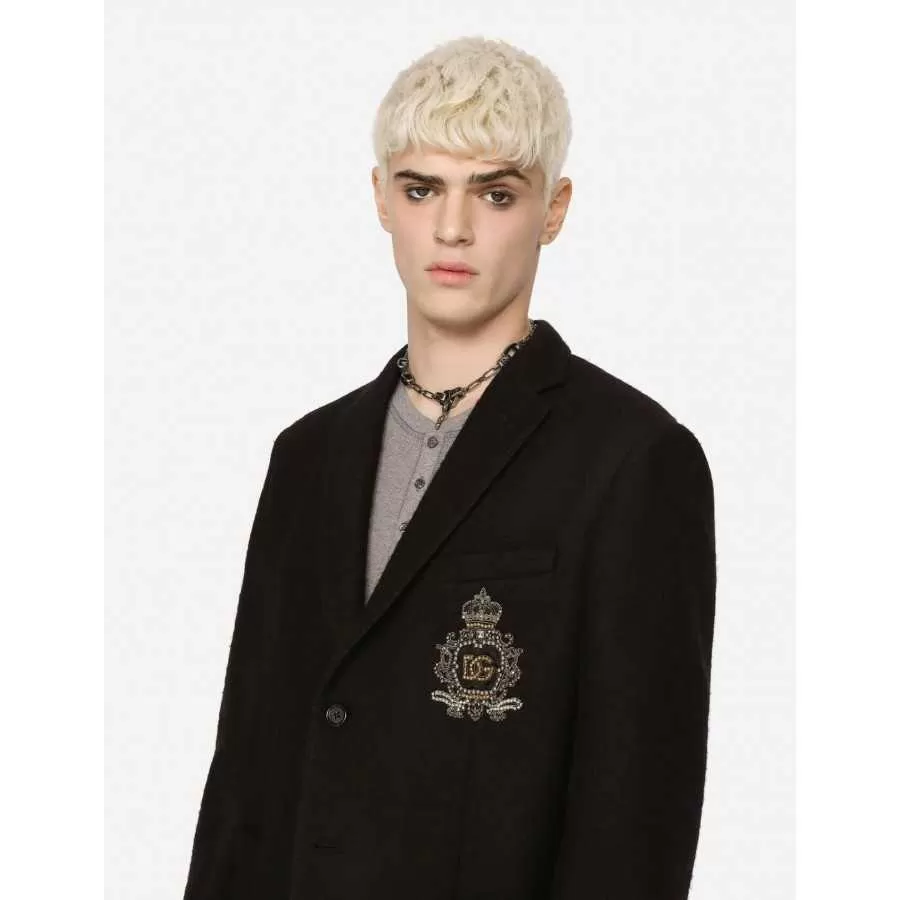 Veste En Jersey Stretch A Ecusson - Dolce & Gabbana pour hommes à toulouse