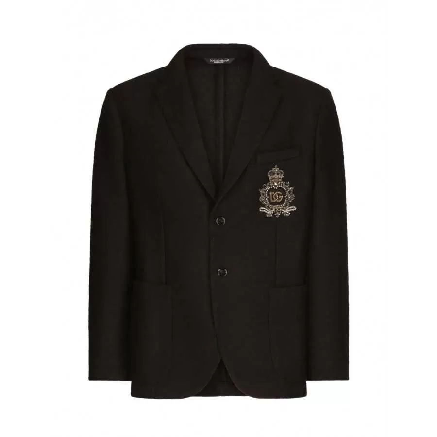 Veste En Jersey Stretch A Ecusson - Dolce & Gabbana pour hommes à toulouse