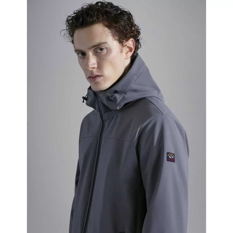 Veste Re-Shark Shell Save the Sea Grise - Paul & Shark pour homme