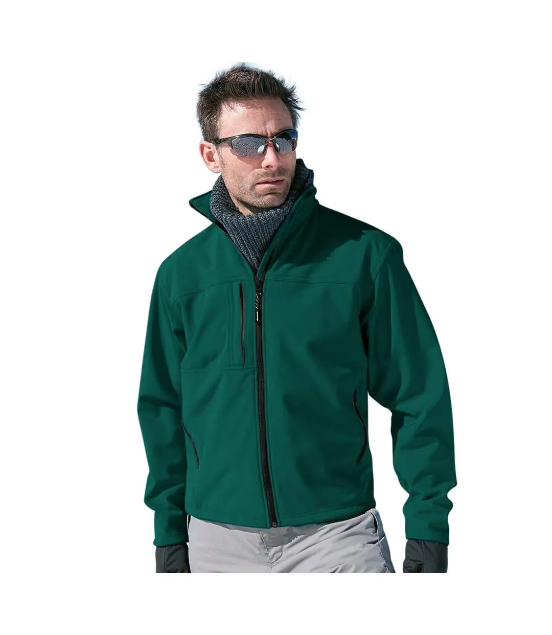 Veste softshell imperméable, coupe-vent et respirante homme vert bouteille Result