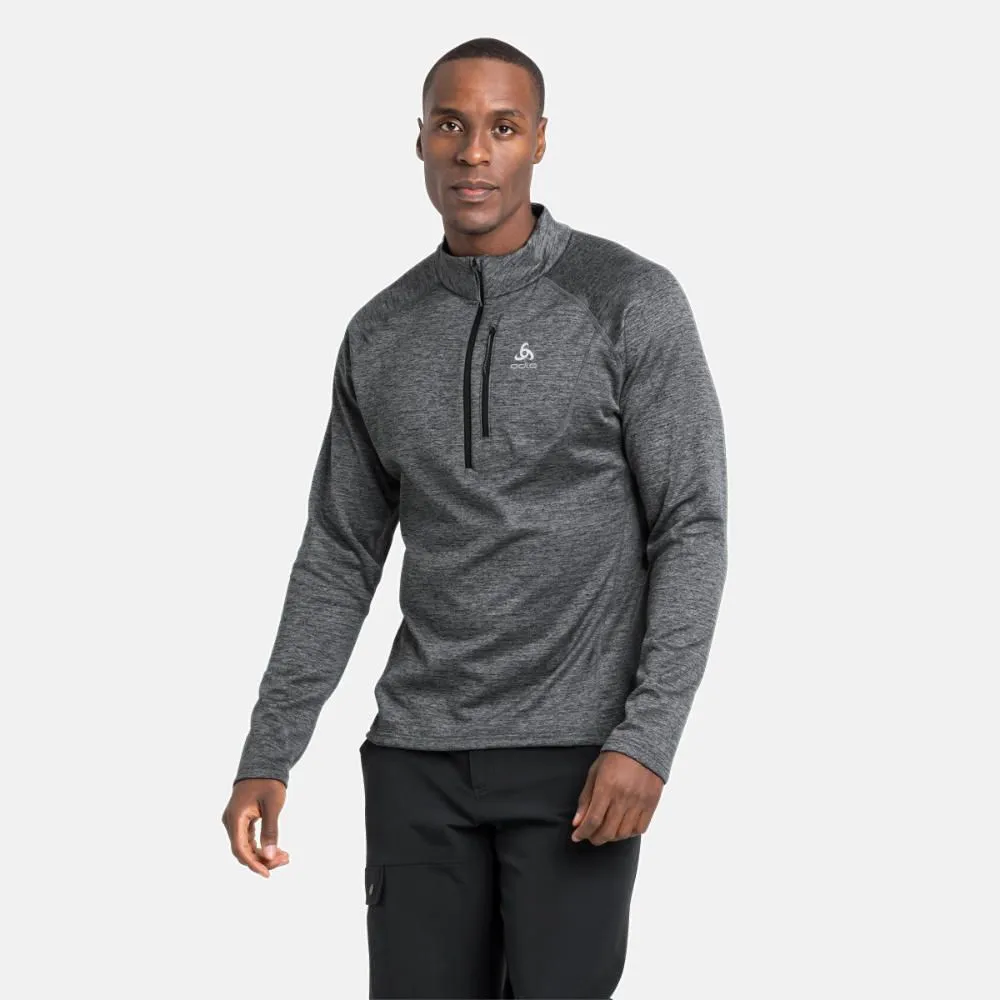 Vêtements de sport ODLO Homme | Pull de running  ODLO Pull 1/2 zip FLI Homme dark grey melange|542552-10734